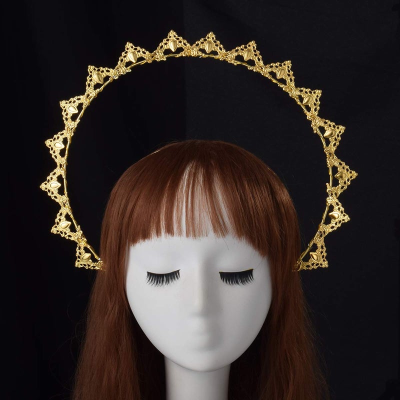 BLESSUME Halo Crown Mary Goddess Headband Women's Halloween Costume Goddess Headpiece (Style 7) - Image 3